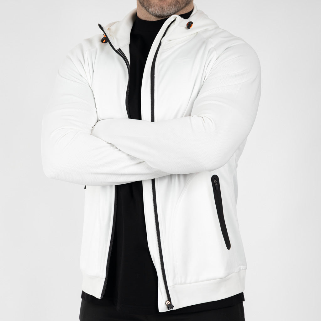 Walton Technical Hooded Zipper White